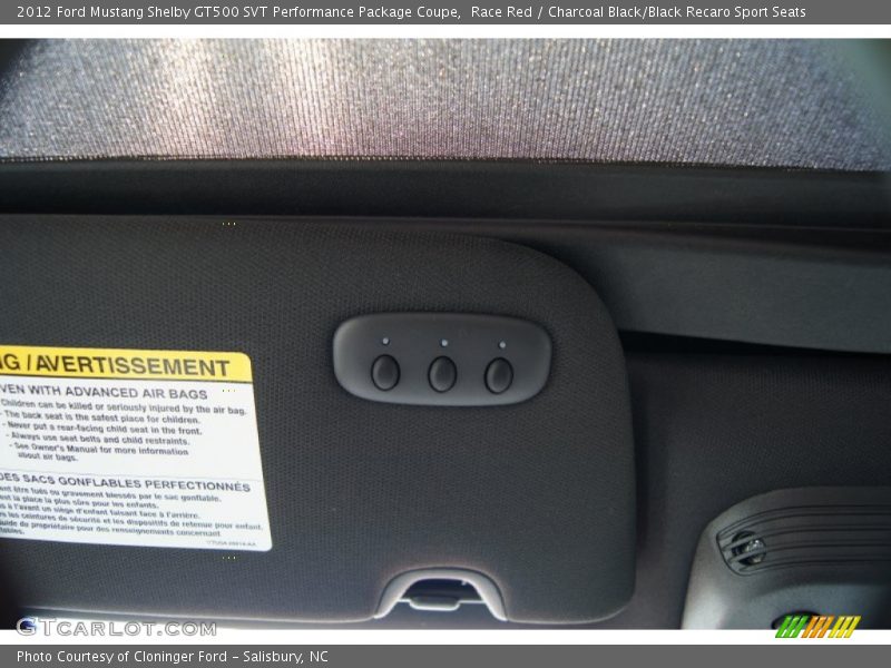 Controls of 2012 Mustang Shelby GT500 SVT Performance Package Coupe