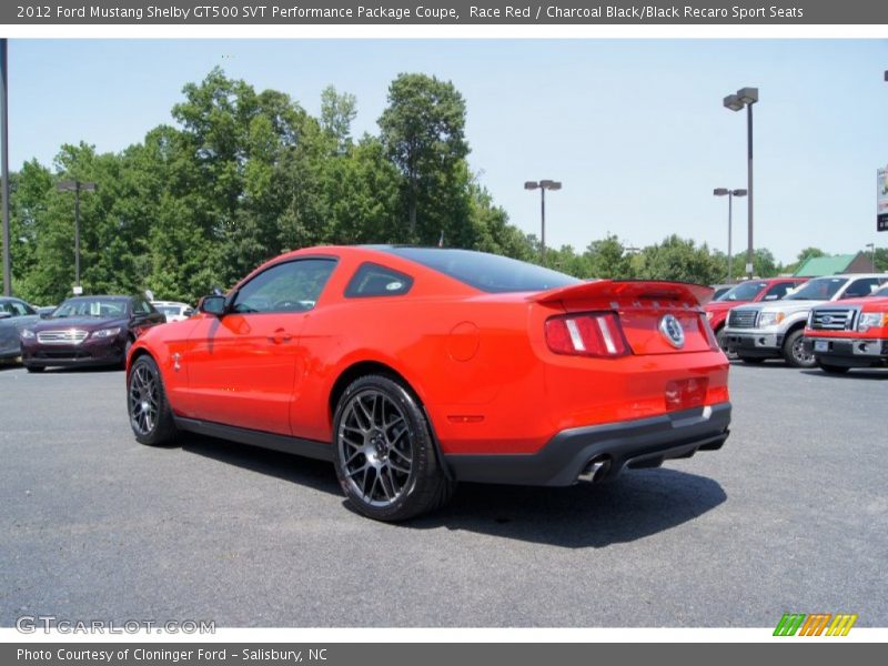 Race Red / Charcoal Black/Black Recaro Sport Seats 2012 Ford Mustang Shelby GT500 SVT Performance Package Coupe