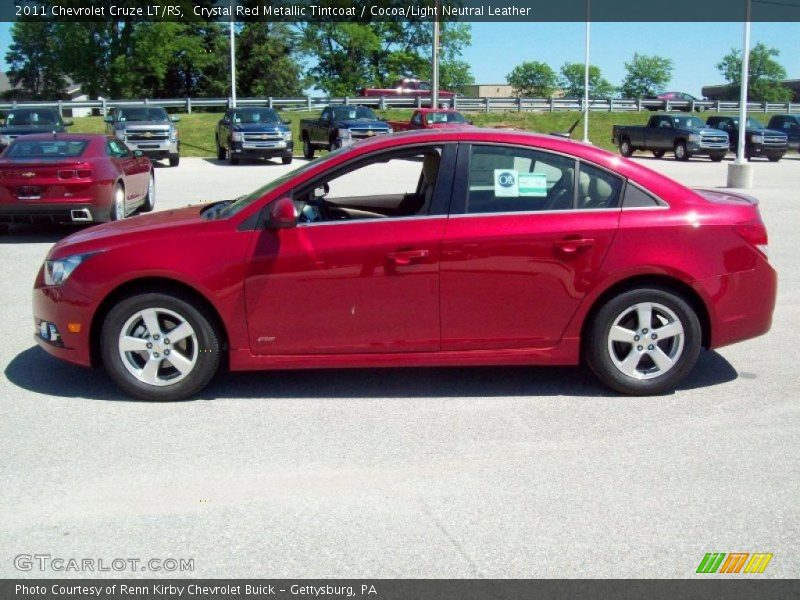 Crystal Red Metallic Tintcoat / Cocoa/Light Neutral Leather 2011 Chevrolet Cruze LT/RS