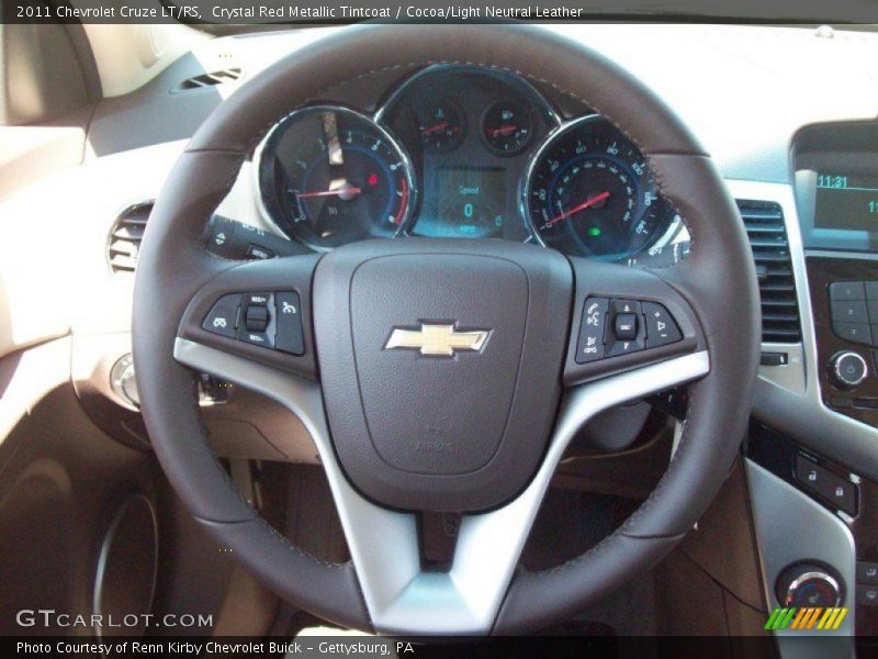 Crystal Red Metallic Tintcoat / Cocoa/Light Neutral Leather 2011 Chevrolet Cruze LT/RS