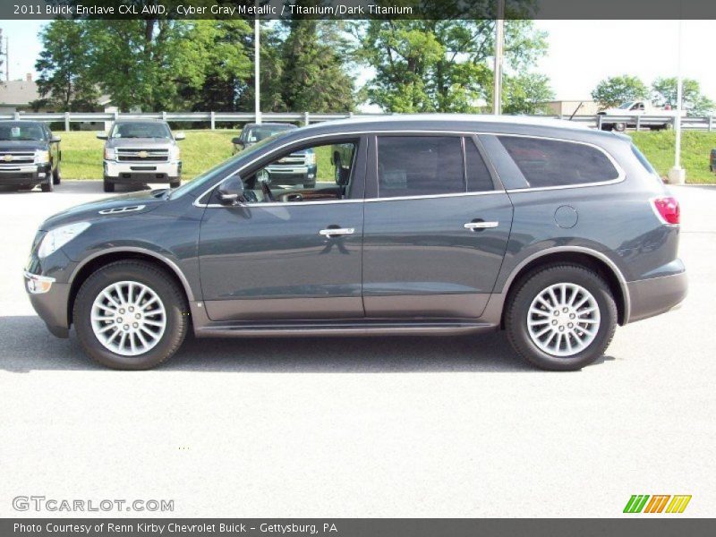 Cyber Gray Metallic / Titanium/Dark Titanium 2011 Buick Enclave CXL AWD