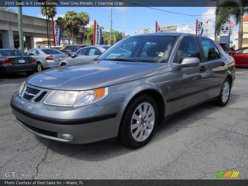 Steel Grey Metallic / Charcoal Gray 2003 Saab 9-5 Linear Sedan