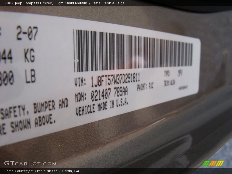 Light Khaki Metallic / Pastel Pebble Beige 2007 Jeep Compass Limited