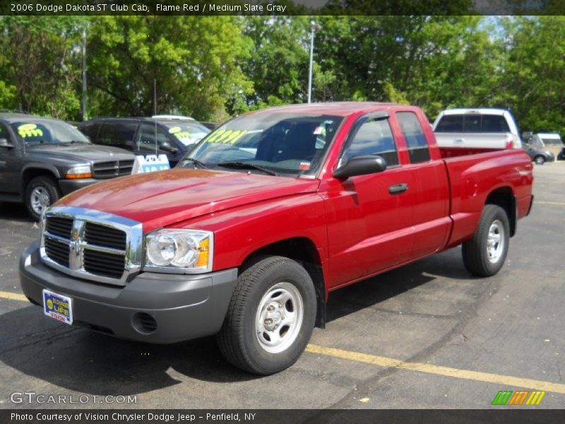 Flame Red / Medium Slate Gray 2006 Dodge Dakota ST Club Cab