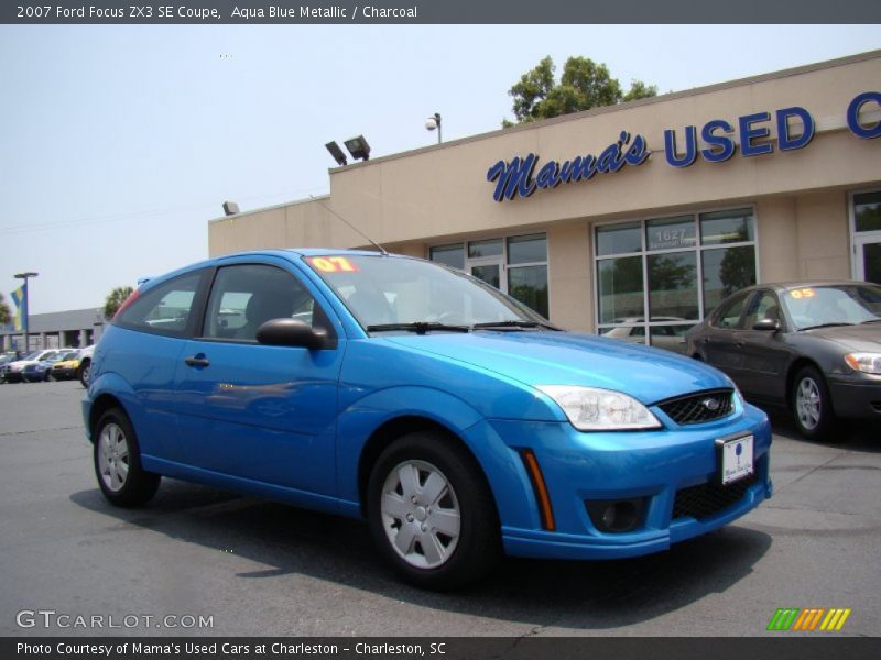 Aqua Blue Metallic / Charcoal 2007 Ford Focus ZX3 SE Coupe