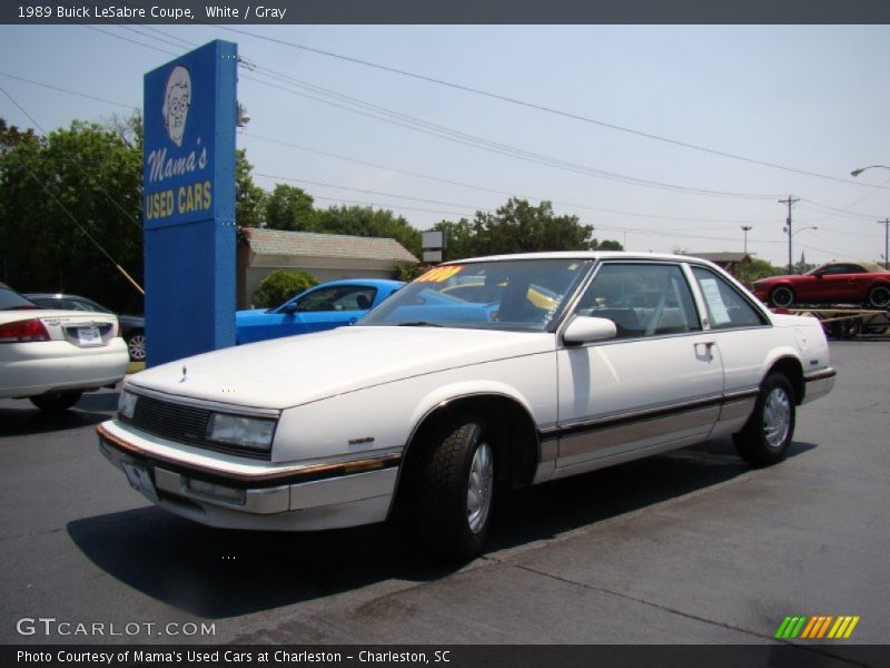 White / Gray 1989 Buick LeSabre Coupe