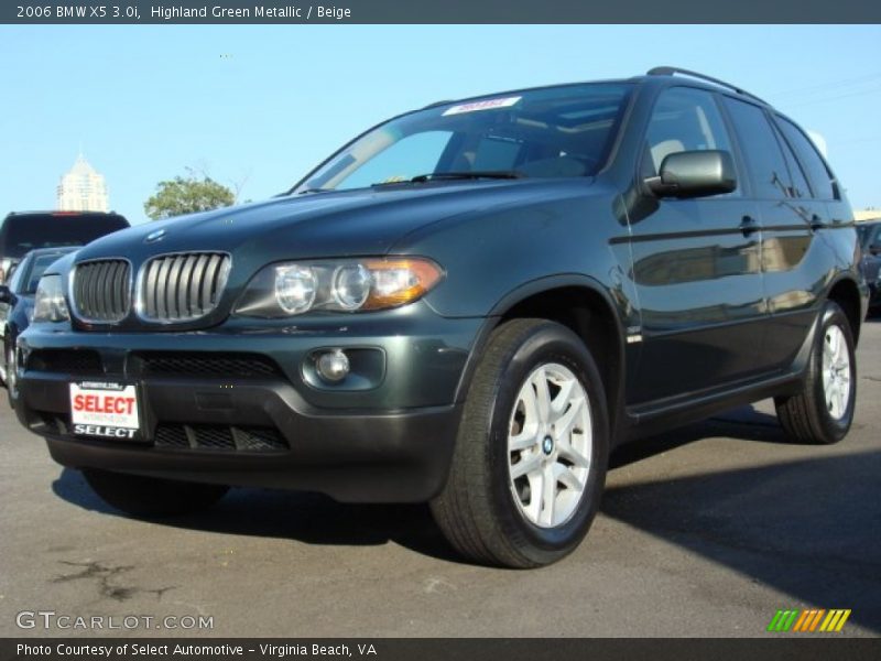 Highland Green Metallic / Beige 2006 BMW X5 3.0i