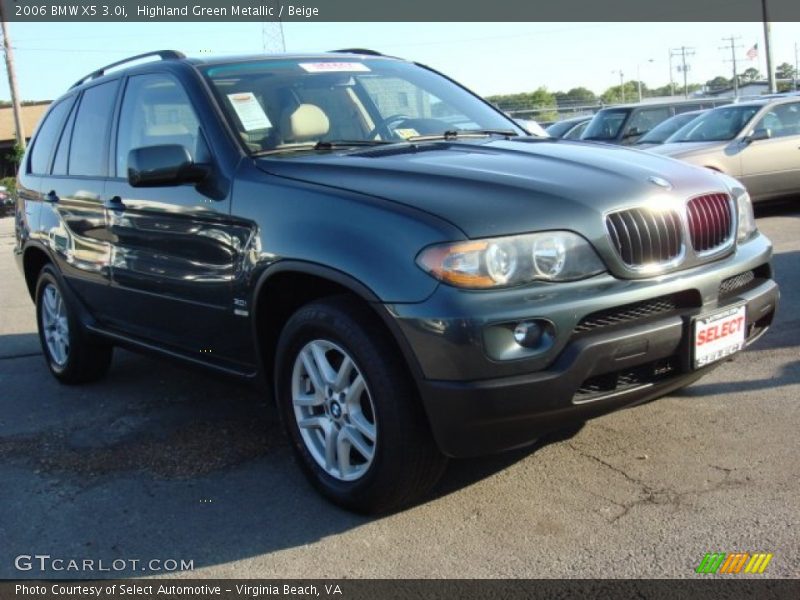 Highland Green Metallic / Beige 2006 BMW X5 3.0i