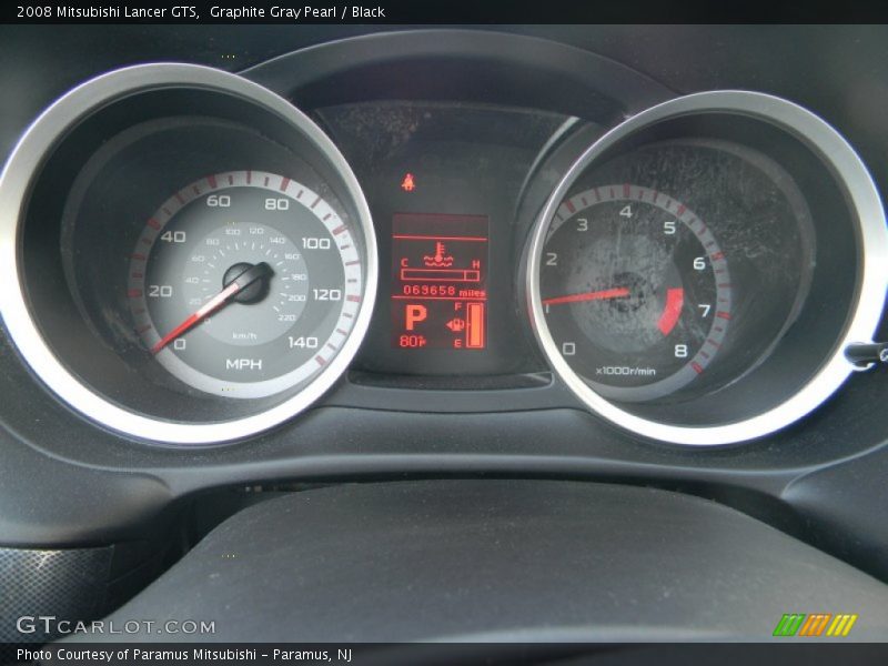 Graphite Gray Pearl / Black 2008 Mitsubishi Lancer GTS