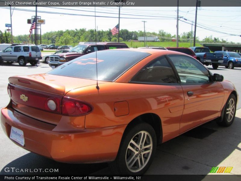 Sunburst Orange Metallic / Graphite Gray 2005 Chevrolet Cavalier Coupe
