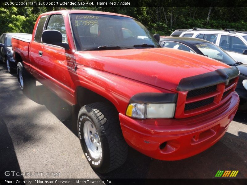 Flame Red / Agate 2000 Dodge Ram 1500 Sport Extended Cab 4x4