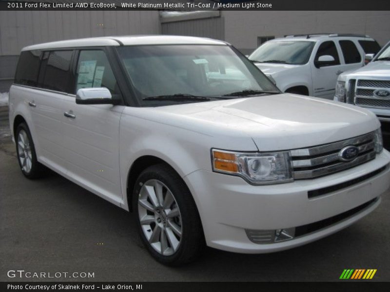 White Platinum Metallic Tri-Coat / Medium Light Stone 2011 Ford Flex Limited AWD EcoBoost