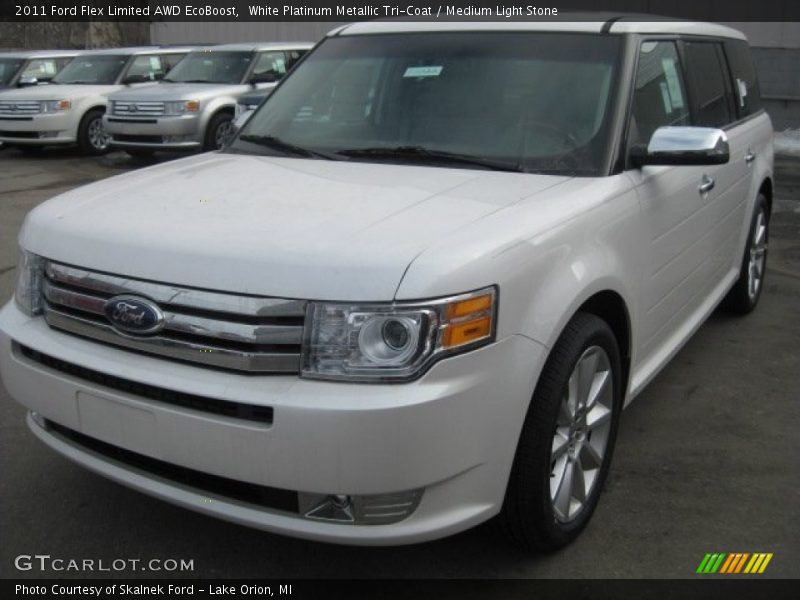 White Platinum Metallic Tri-Coat / Medium Light Stone 2011 Ford Flex Limited AWD EcoBoost