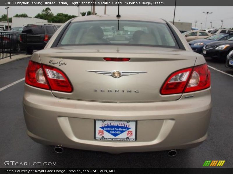 Light Sandstone Metallic / Medium Pebble Beige/Cream 2008 Chrysler Sebring Limited Sedan