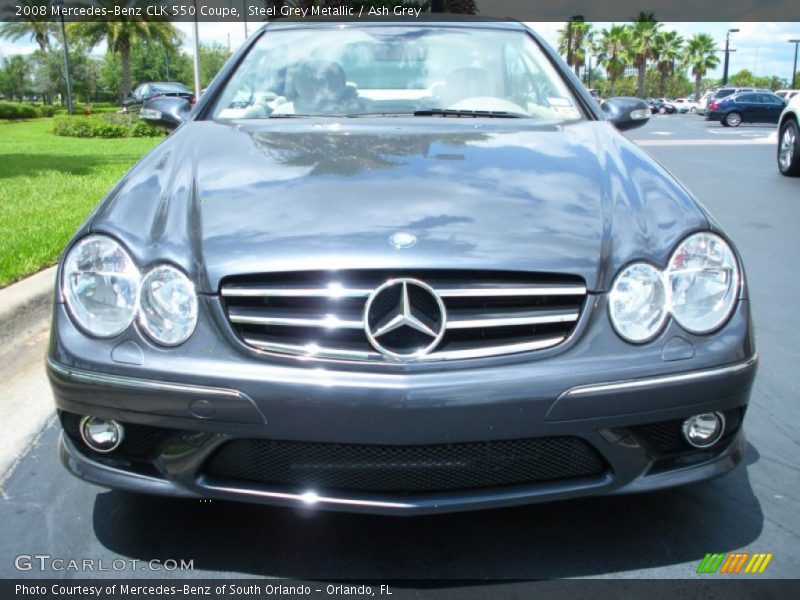 Steel Grey Metallic / Ash Grey 2008 Mercedes-Benz CLK 550 Coupe