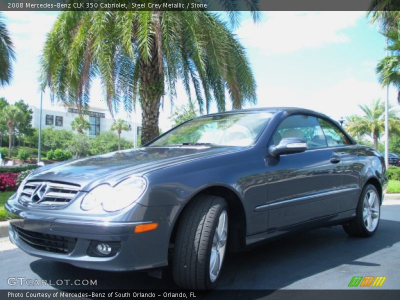 Steel Grey Metallic / Stone 2008 Mercedes-Benz CLK 350 Cabriolet