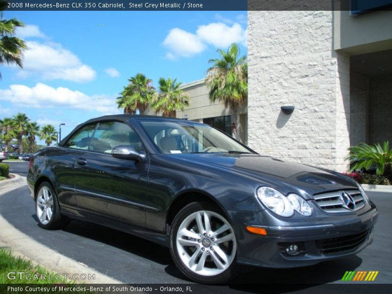 Steel Grey Metallic / Stone 2008 Mercedes-Benz CLK 350 Cabriolet