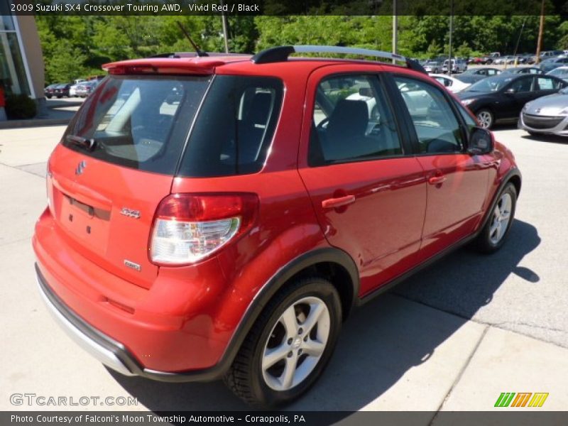 Vivid Red / Black 2009 Suzuki SX4 Crossover Touring AWD