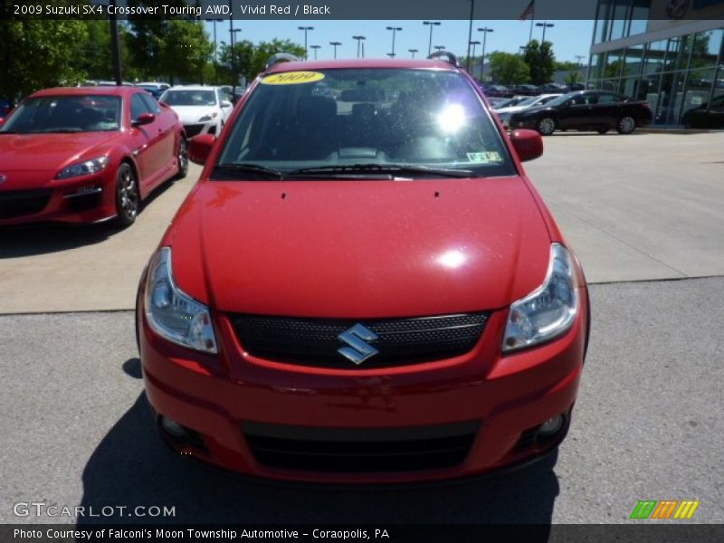 Vivid Red / Black 2009 Suzuki SX4 Crossover Touring AWD