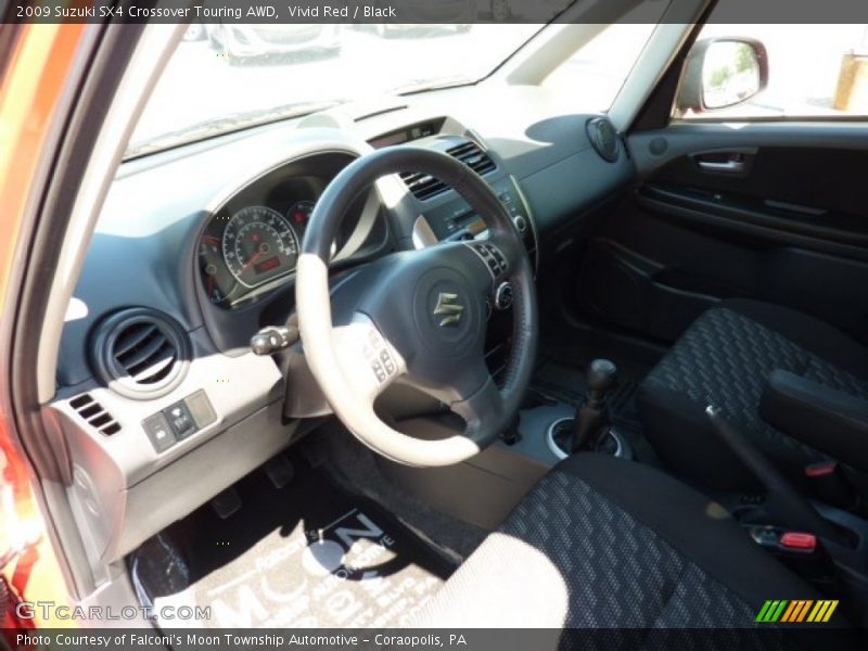 Vivid Red / Black 2009 Suzuki SX4 Crossover Touring AWD