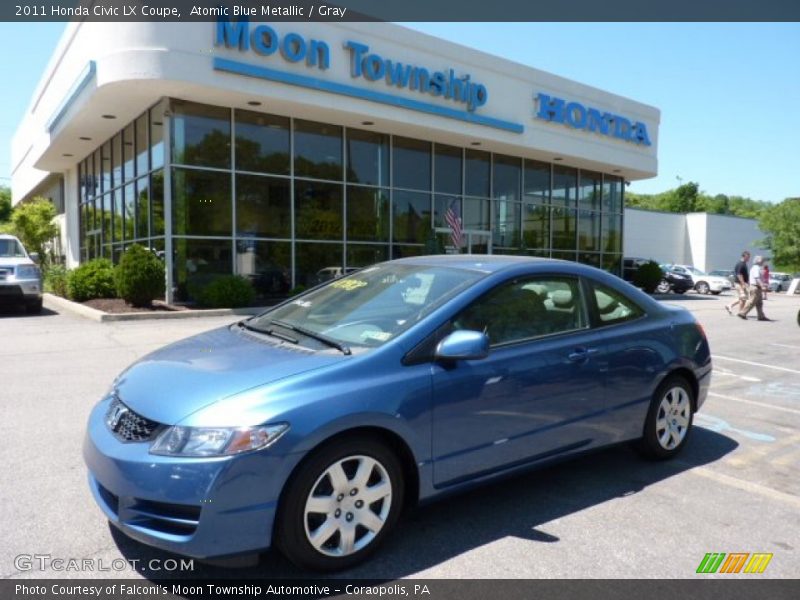 Atomic Blue Metallic / Gray 2011 Honda Civic LX Coupe