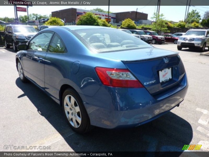 Atomic Blue Metallic / Gray 2011 Honda Civic LX Coupe