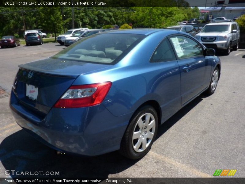 Atomic Blue Metallic / Gray 2011 Honda Civic LX Coupe