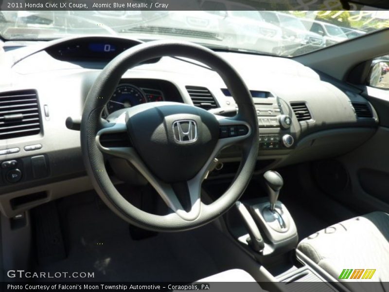 Atomic Blue Metallic / Gray 2011 Honda Civic LX Coupe
