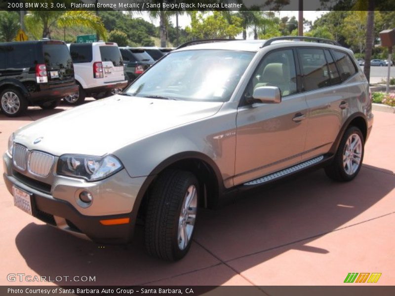 Platinum Bronze Metallic / Sand Beige/Black Nevada Leather 2008 BMW X3 3.0si