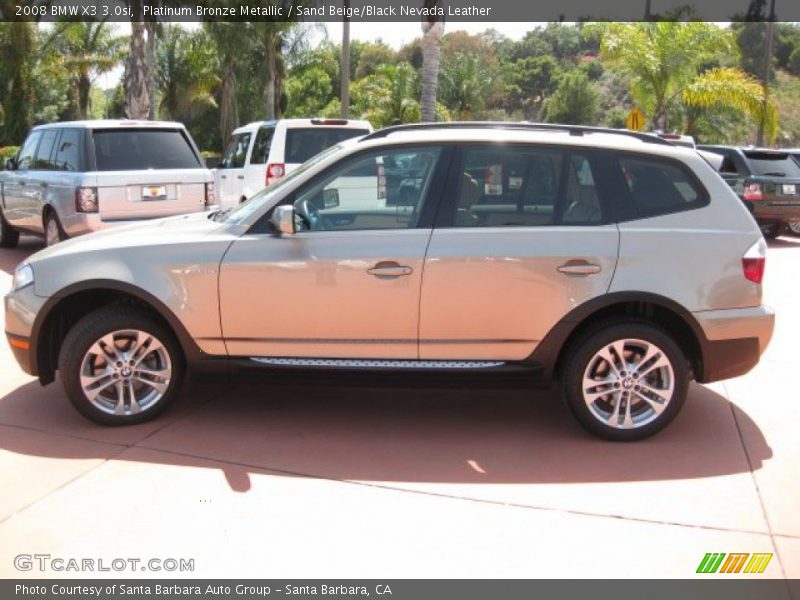 Platinum Bronze Metallic / Sand Beige/Black Nevada Leather 2008 BMW X3 3.0si