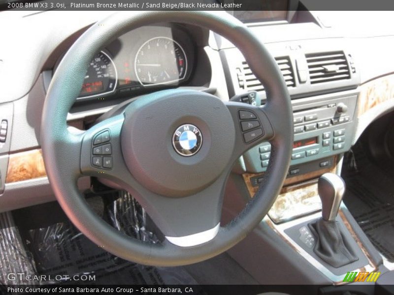 Platinum Bronze Metallic / Sand Beige/Black Nevada Leather 2008 BMW X3 3.0si