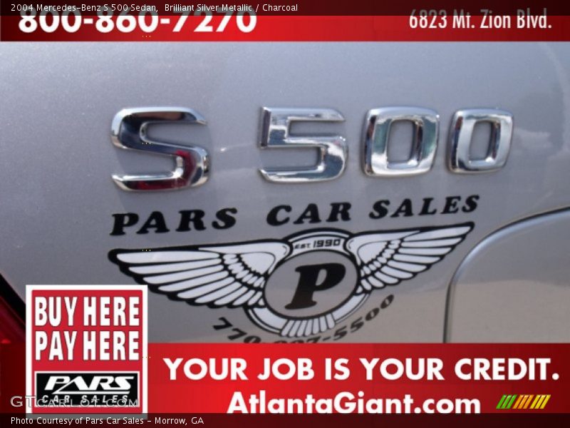 Brilliant Silver Metallic / Charcoal 2004 Mercedes-Benz S 500 Sedan