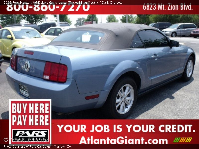 Windveil Blue Metallic / Dark Charcoal 2005 Ford Mustang V6 Deluxe Convertible