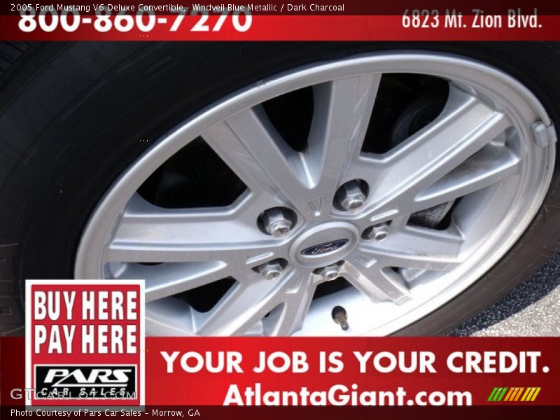 Windveil Blue Metallic / Dark Charcoal 2005 Ford Mustang V6 Deluxe Convertible