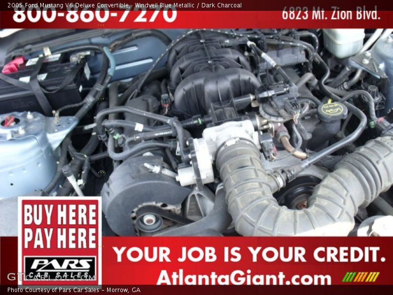 Windveil Blue Metallic / Dark Charcoal 2005 Ford Mustang V6 Deluxe Convertible