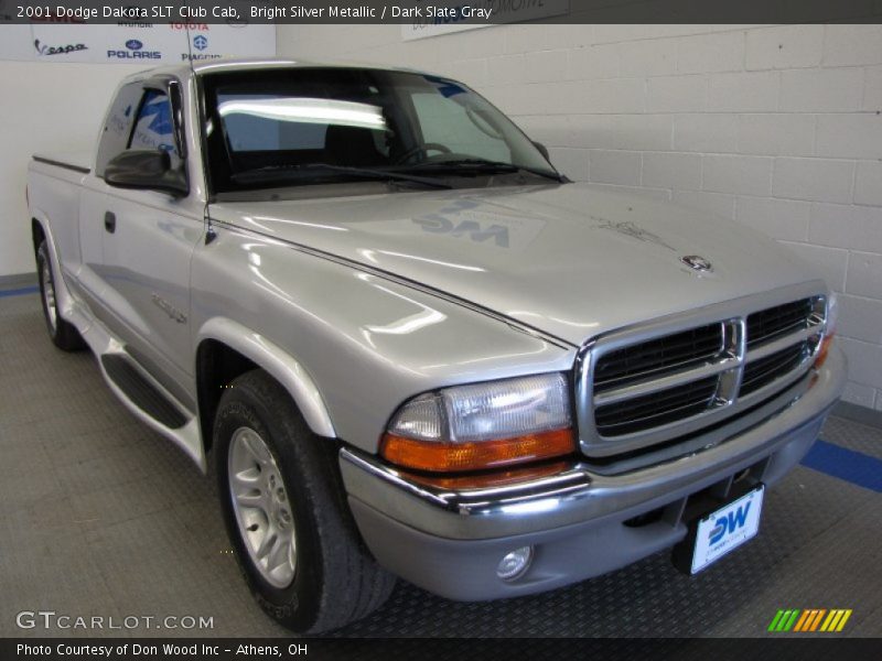 Bright Silver Metallic / Dark Slate Gray 2001 Dodge Dakota SLT Club Cab