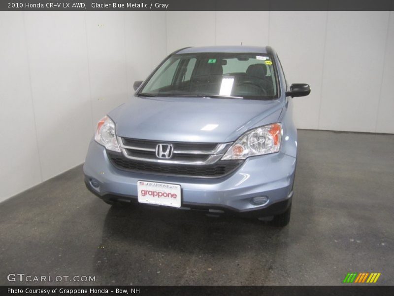 Glacier Blue Metallic / Gray 2010 Honda CR-V LX AWD