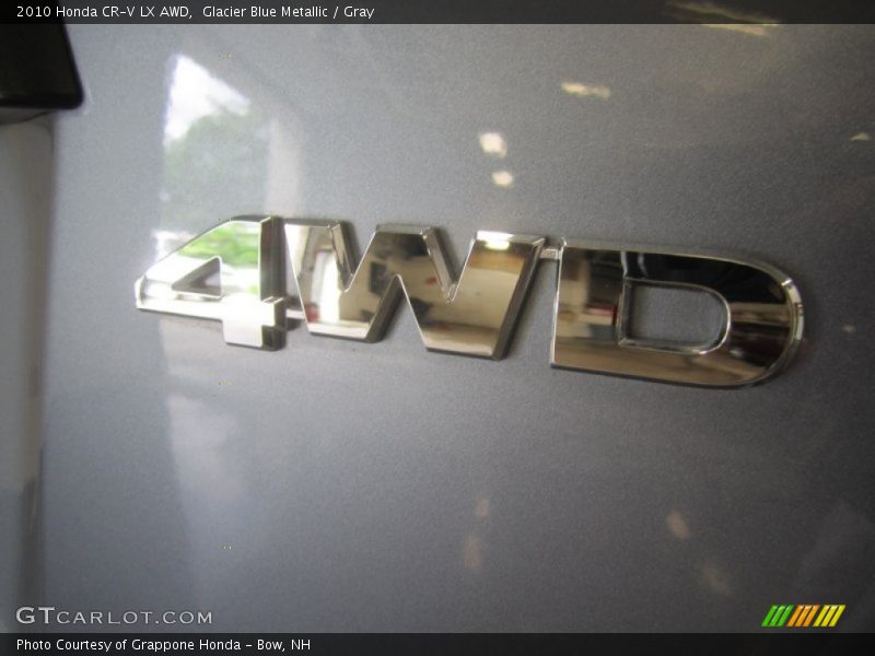 Glacier Blue Metallic / Gray 2010 Honda CR-V LX AWD