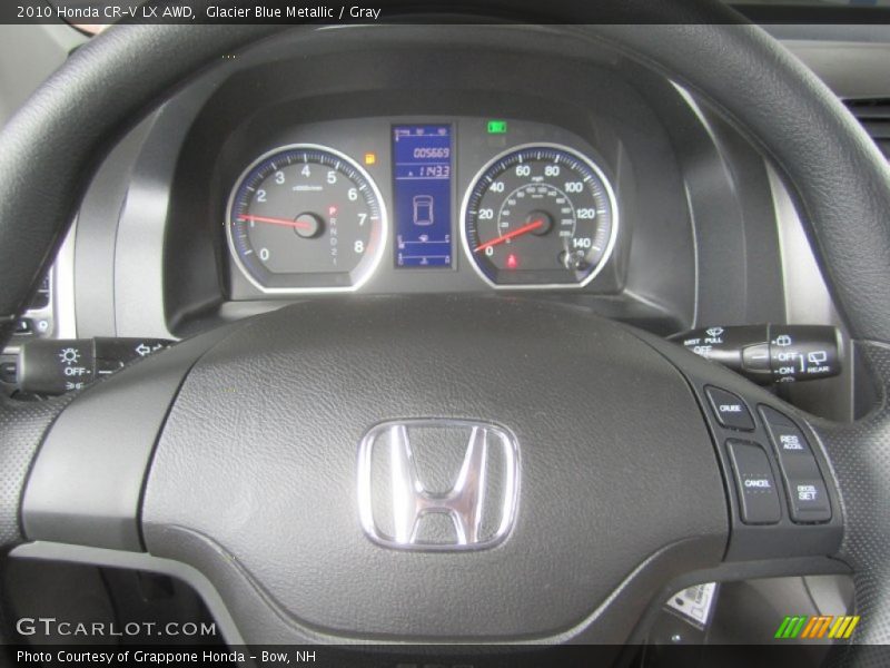 Glacier Blue Metallic / Gray 2010 Honda CR-V LX AWD
