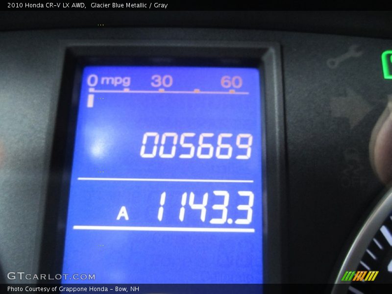 Glacier Blue Metallic / Gray 2010 Honda CR-V LX AWD