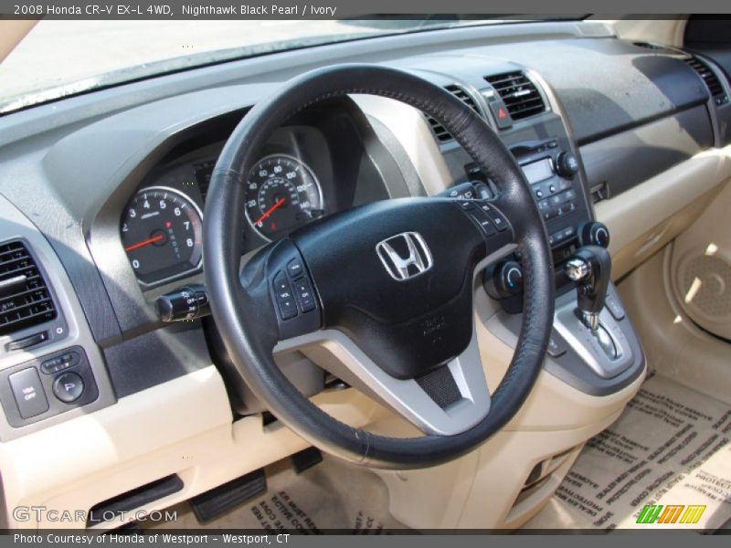 Nighthawk Black Pearl / Ivory 2008 Honda CR-V EX-L 4WD