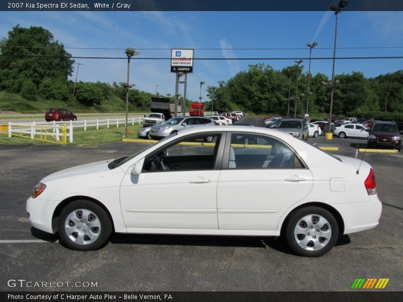 White / Gray 2007 Kia Spectra EX Sedan