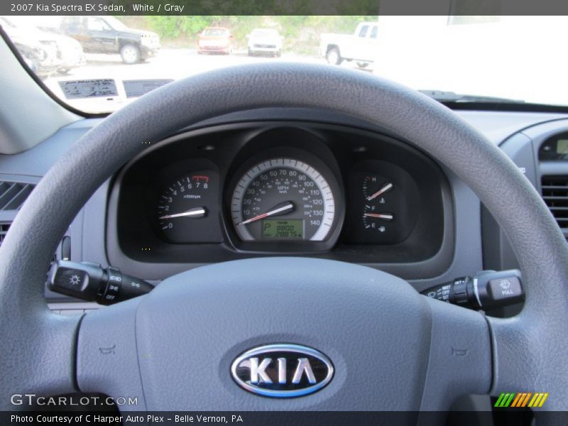 White / Gray 2007 Kia Spectra EX Sedan