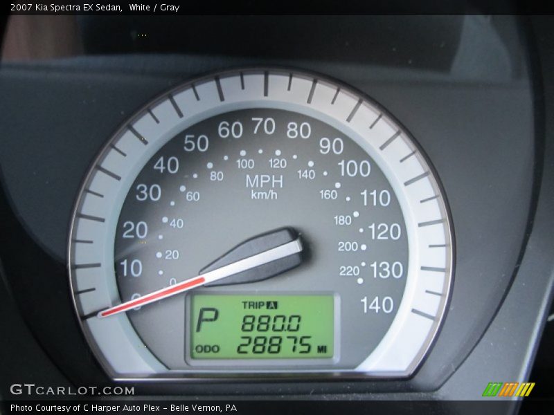 White / Gray 2007 Kia Spectra EX Sedan