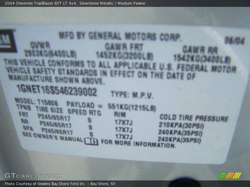 Silverstone Metallic / Medium Pewter 2004 Chevrolet TrailBlazer EXT LT 4x4
