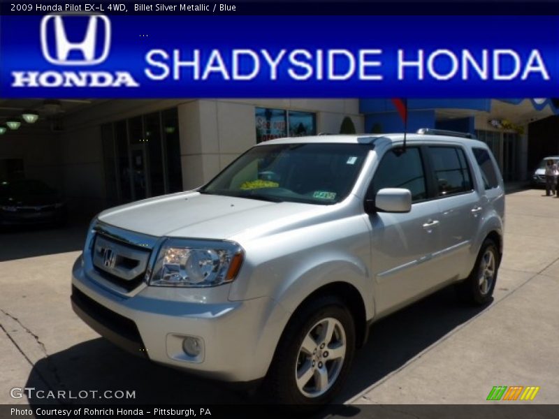 Billet Silver Metallic / Blue 2009 Honda Pilot EX-L 4WD