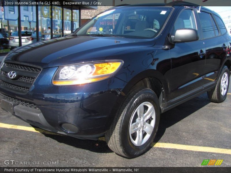 Deepwater Blue / Gray 2009 Hyundai Santa Fe GLS 4WD
