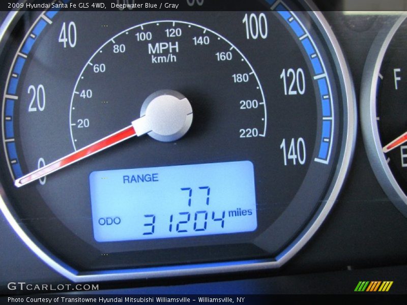 Deepwater Blue / Gray 2009 Hyundai Santa Fe GLS 4WD