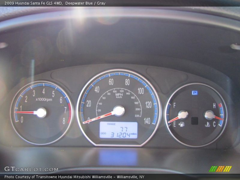 Deepwater Blue / Gray 2009 Hyundai Santa Fe GLS 4WD