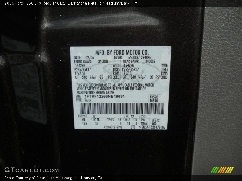 Dark Stone Metallic / Medium/Dark Flint 2006 Ford F150 STX Regular Cab